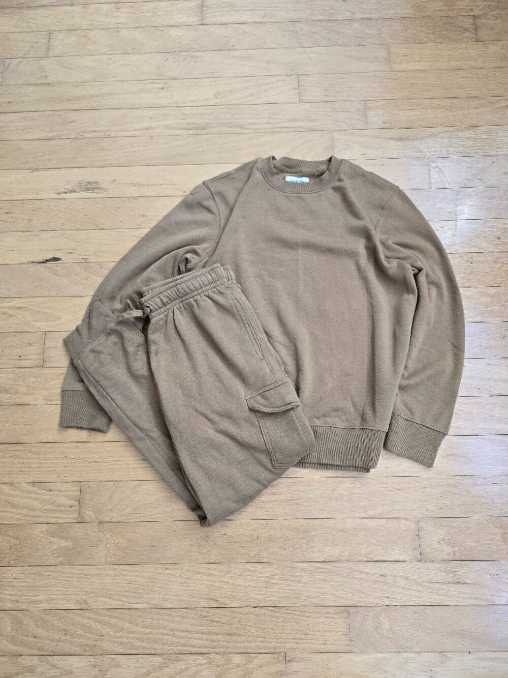 Goodfellow & Co | Monochrome Tan Brown 2-Piece Crewneck & Sweatpants Set Men M